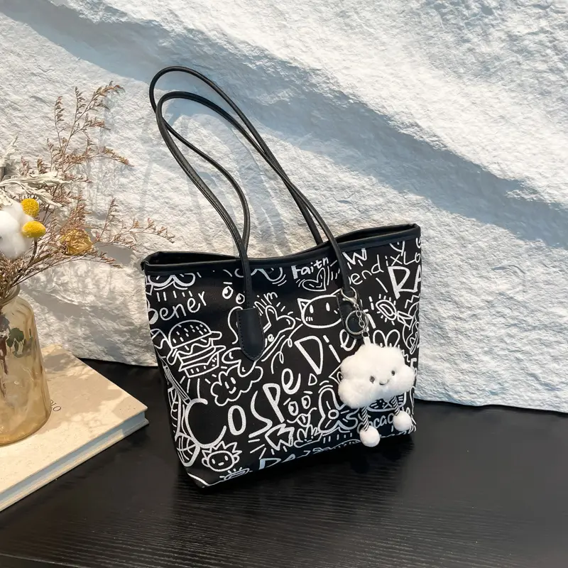Black Printed Crossbody Bag for Women Spring Summer - Image 9