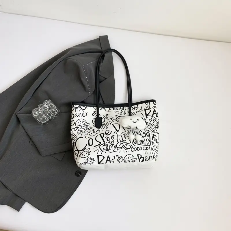 Black Printed Crossbody Bag for Women Spring Summer - Image 2