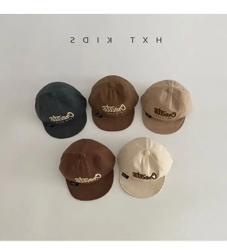 Brown Baby Cap with Small Embroidery for 1 Year Old — feature 2