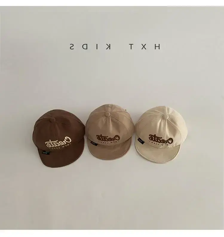 Brown Baby Cap with Small Embroidery for 1 Year Old — feature 3