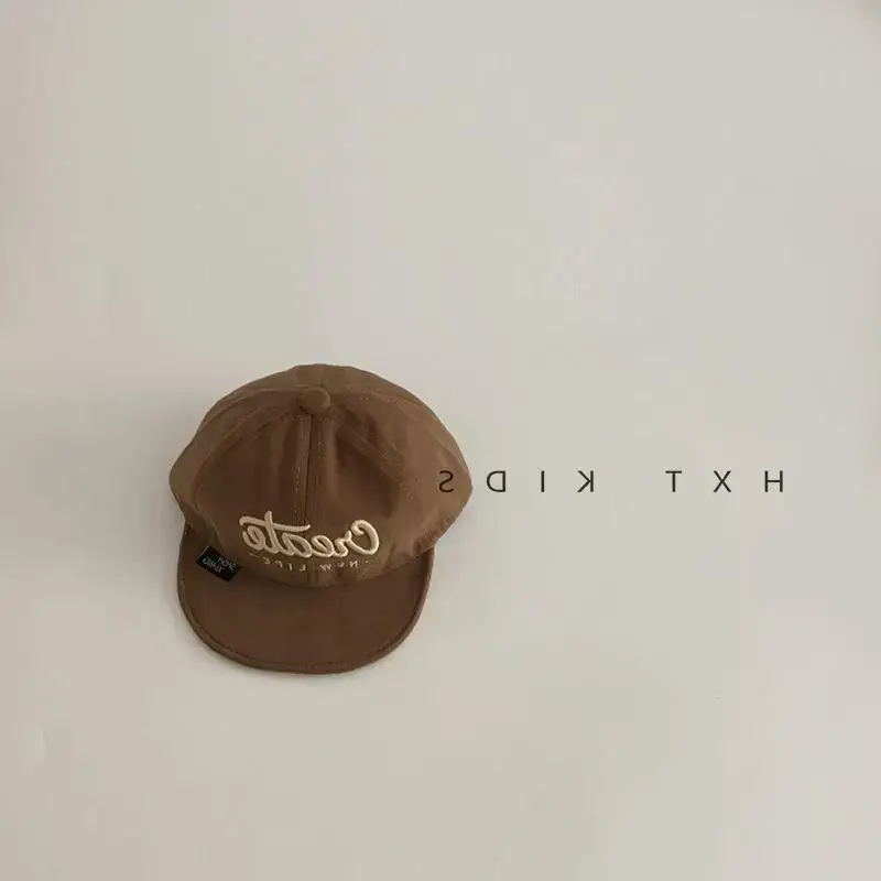 Brown Baby Cap with Small Embroidery for 1 Year Old - Image 3