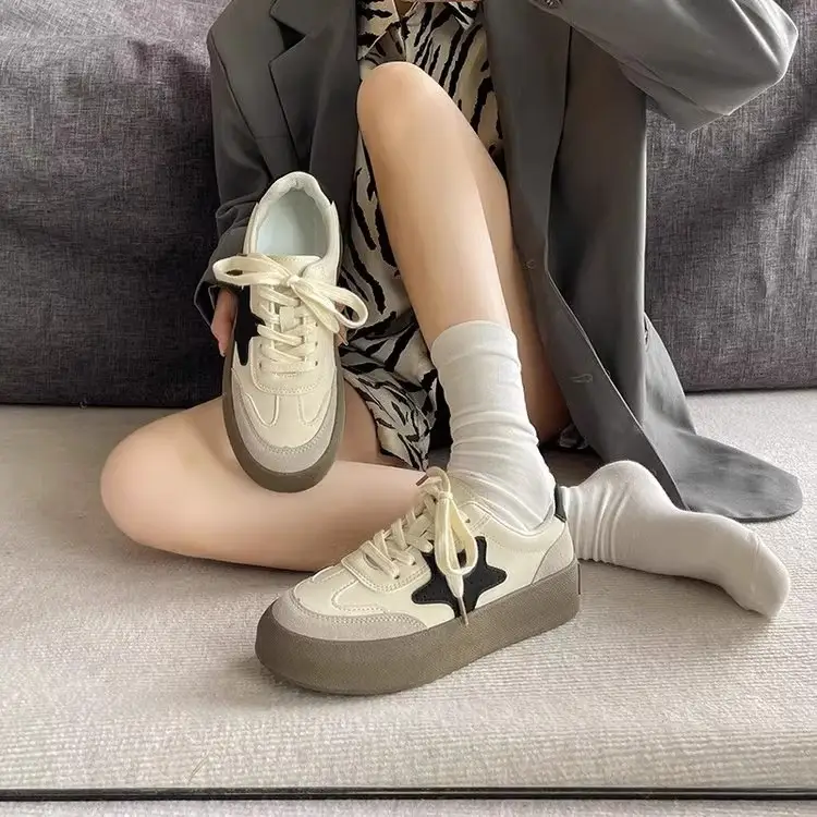 Dexun Shoes Women's Shoes 2025 New Spring and Autum Thick-Soled White Shoes Retro Forrest Gump Shoes Versatile Casual Sports Sneakers - Image 3