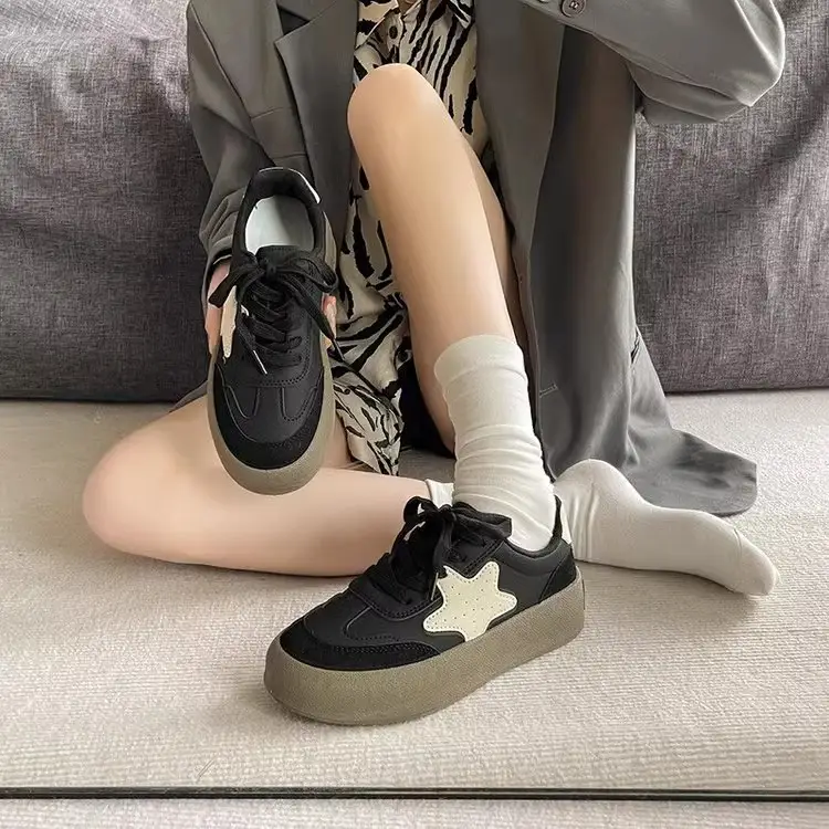 Dexun Shoes Women's Shoes 2025 New Spring and Autum Thick-Soled White Shoes Retro Forrest Gump Shoes Versatile Casual Sports Sneakers - Image 4