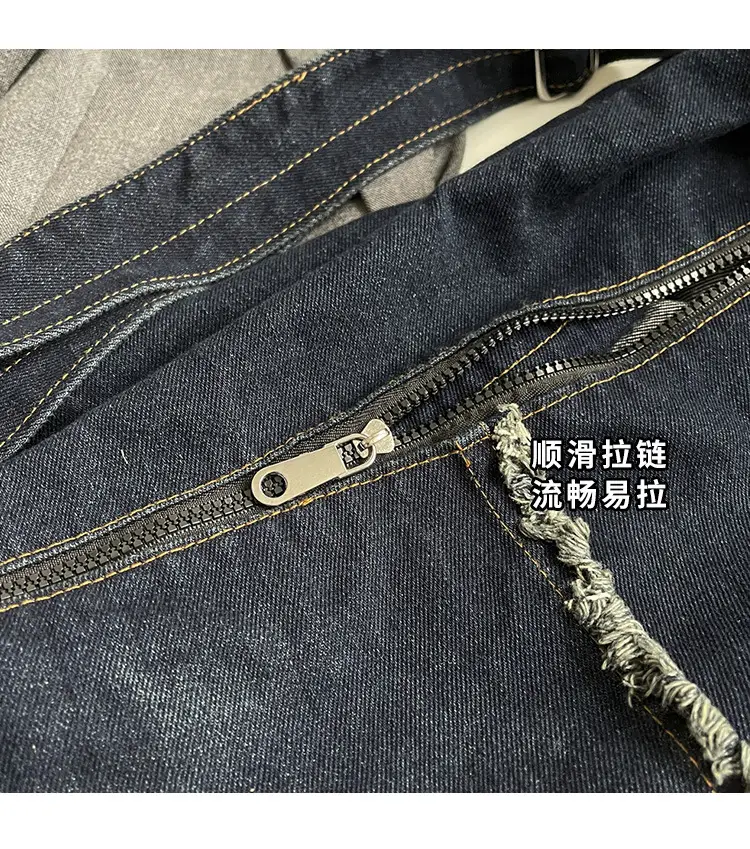 Vintage Denim Crossbody Bag Women 2024 New Korean Style Large Capacity — feature 4