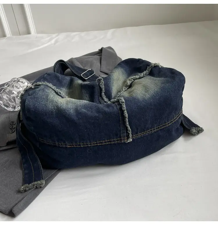 Vintage Denim Crossbody Bag Women 2024 New Korean Style Large Capacity — feature 45