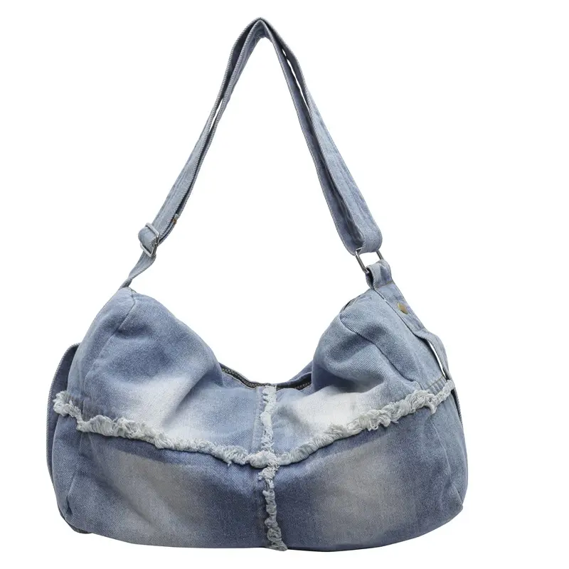 Vintage Denim Crossbody Bag Women 2024 New Korean Style Large Capacity - Image 3