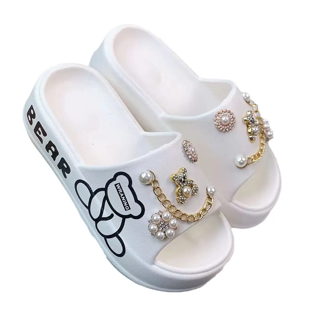 Thick-soled muffin eva slippers women's slipper outdoor cute golden bear suit beach slippers ins - Image 7