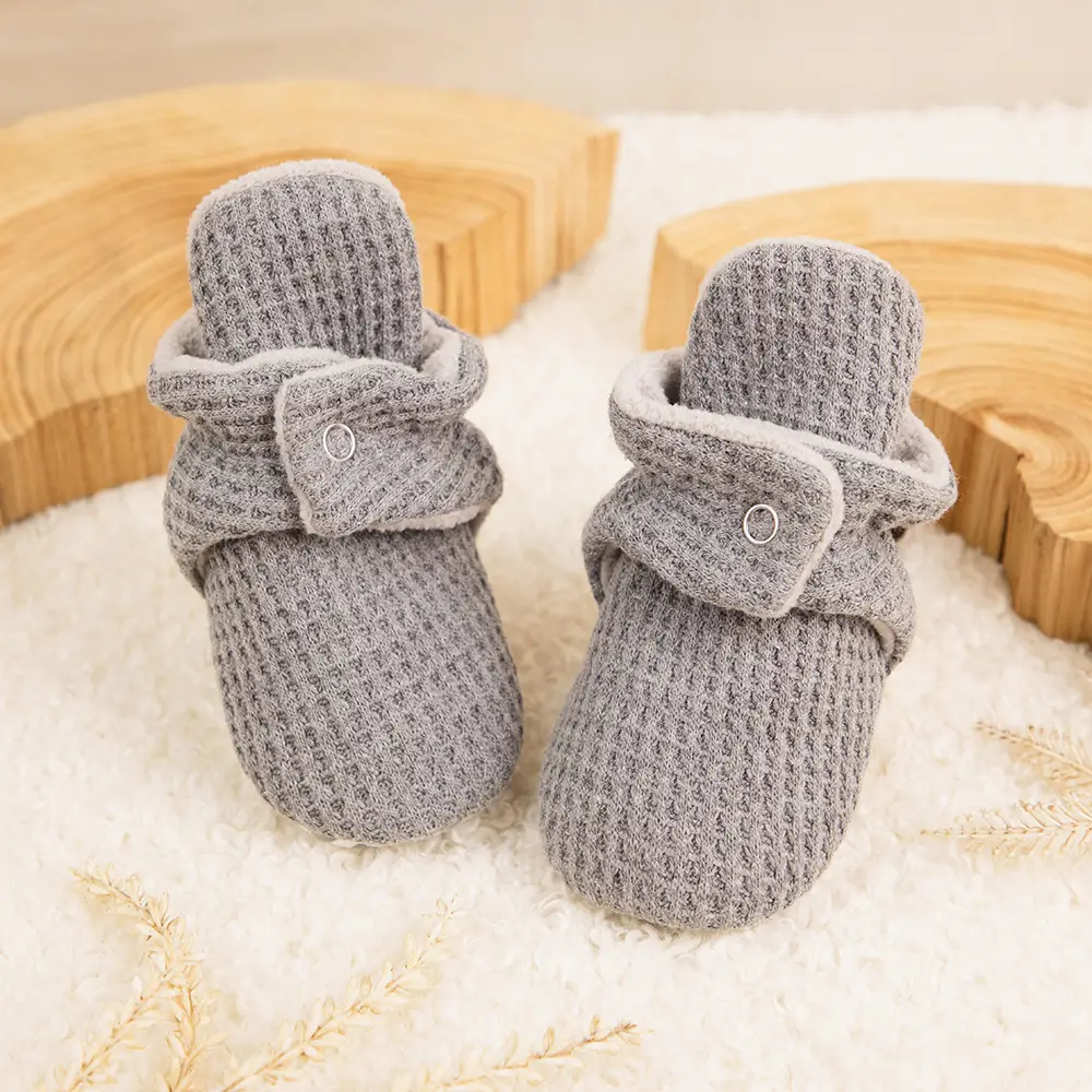 New Baby Socks with Buckle Strap Black Grey Brown