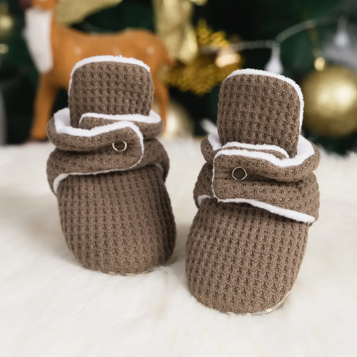 New Baby Socks with Buckle Strap Black Grey Brown