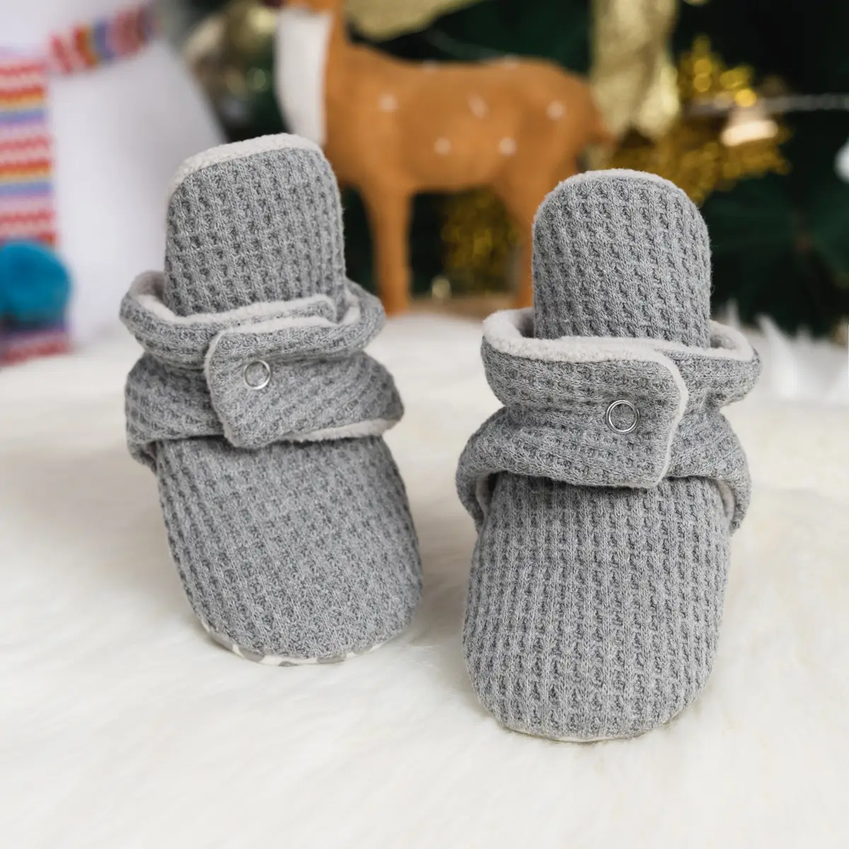 New Baby Socks with Buckle Strap Black Grey Brown — feature 11