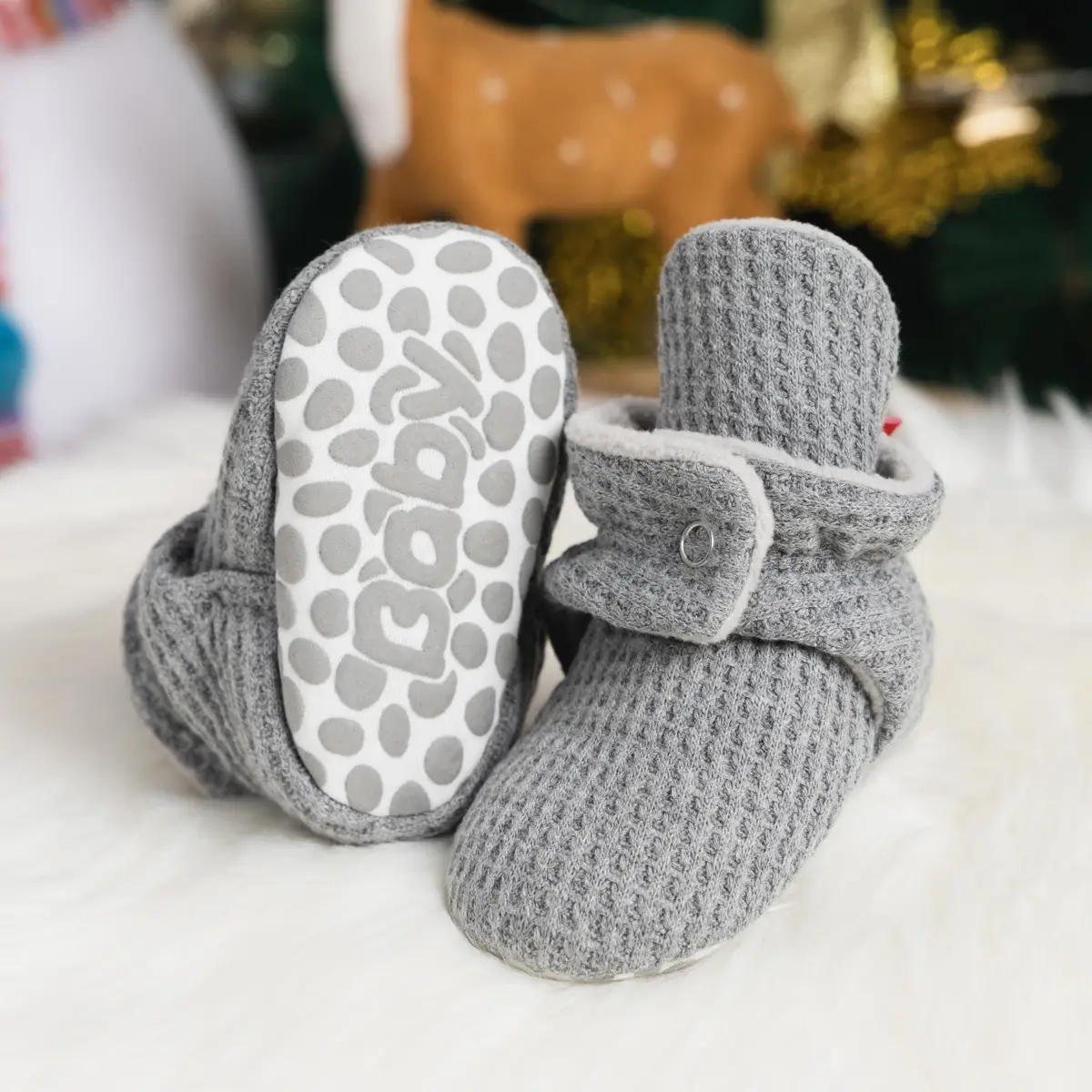 New Baby Socks with Buckle Strap Black Grey Brown — feature 12