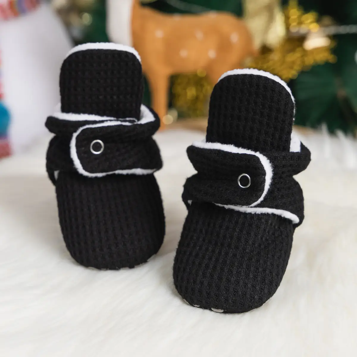 New Baby Socks with Buckle Strap Black Grey Brown — feature 6