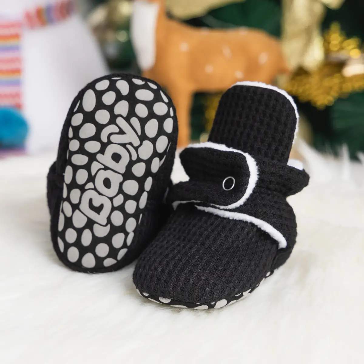 New Baby Socks with Buckle Strap Black Grey Brown — feature 7