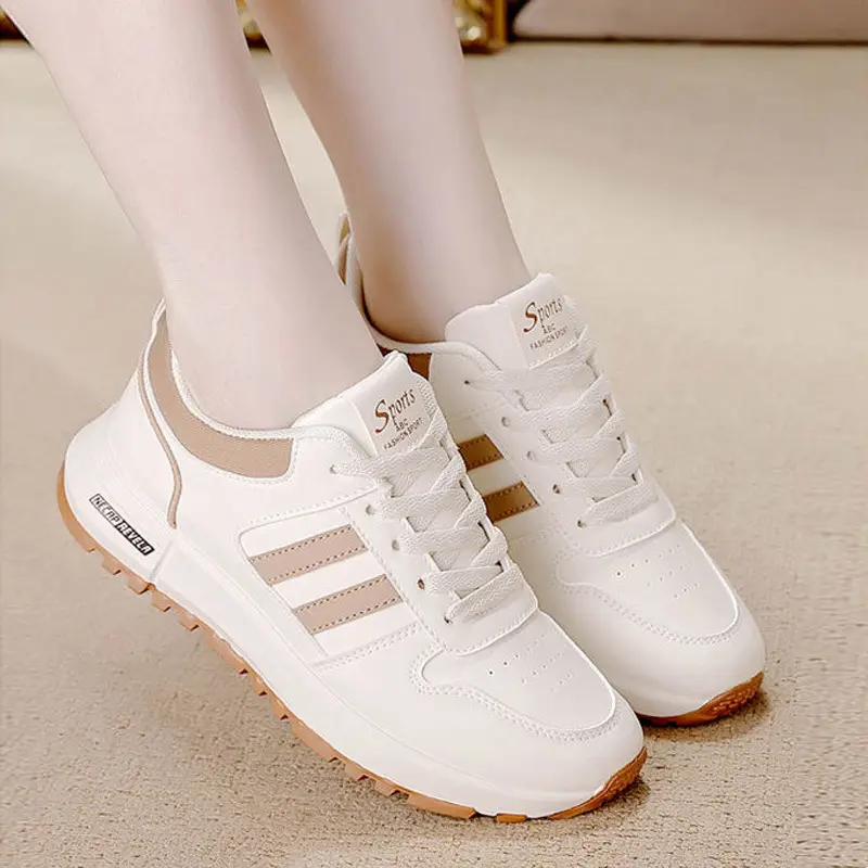 sneaker Women Ins Leather All-match 2024 Autumn New Thick Sole Non-slip Lightweight Explosive Forrest Gump Shoes for Women 5115