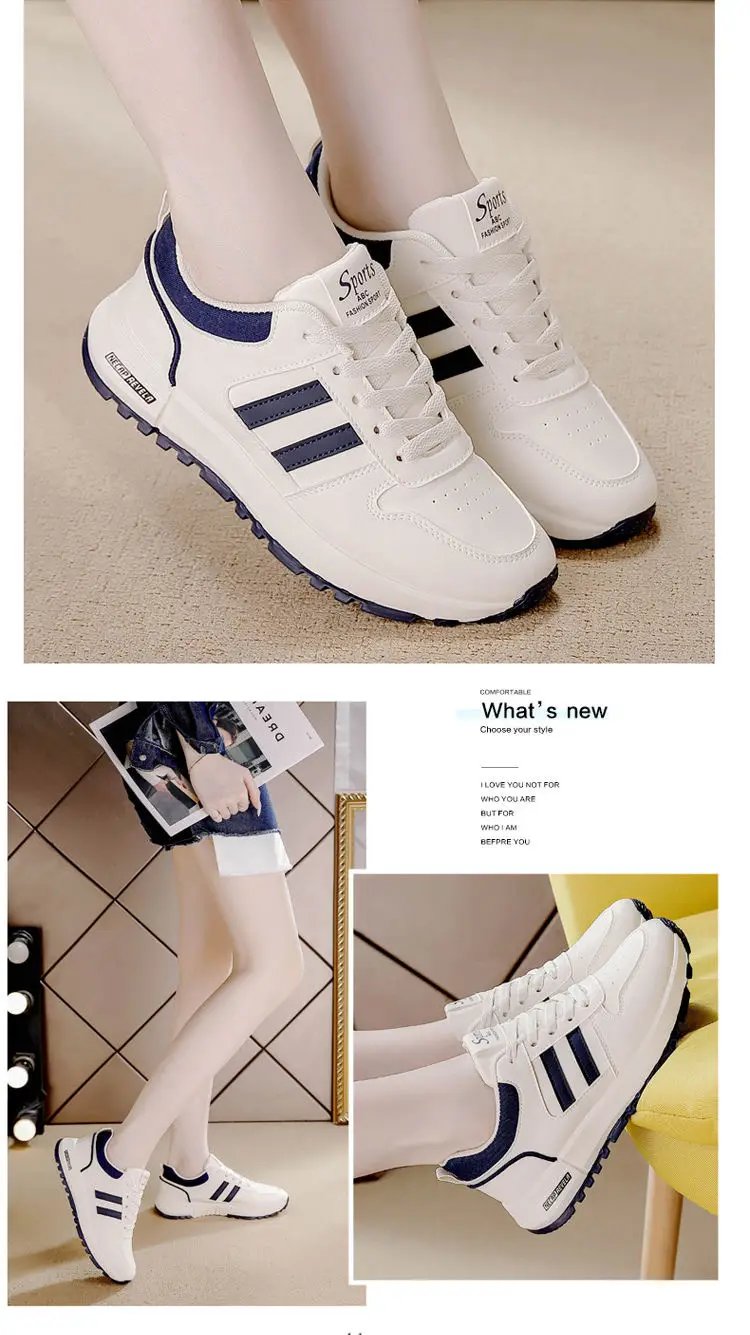 sneaker Women Ins Leather All-match 2024 Autumn New Thick Sole Non-slip Lightweight Explosive Forrest Gump Shoes for Women 5115 — feature 4