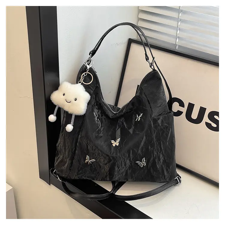 Black Butterfly Print Women's Shoulder Bag 2024 — feature 27
