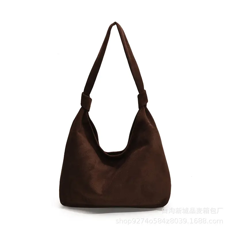 Women Suede Shoulder Bag Brown Large Capacity 2026 - Image 10