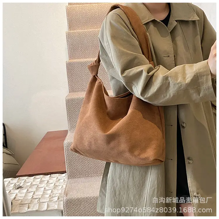 Women Suede Shoulder Bag Brown Large Capacity 2026 — feature 14