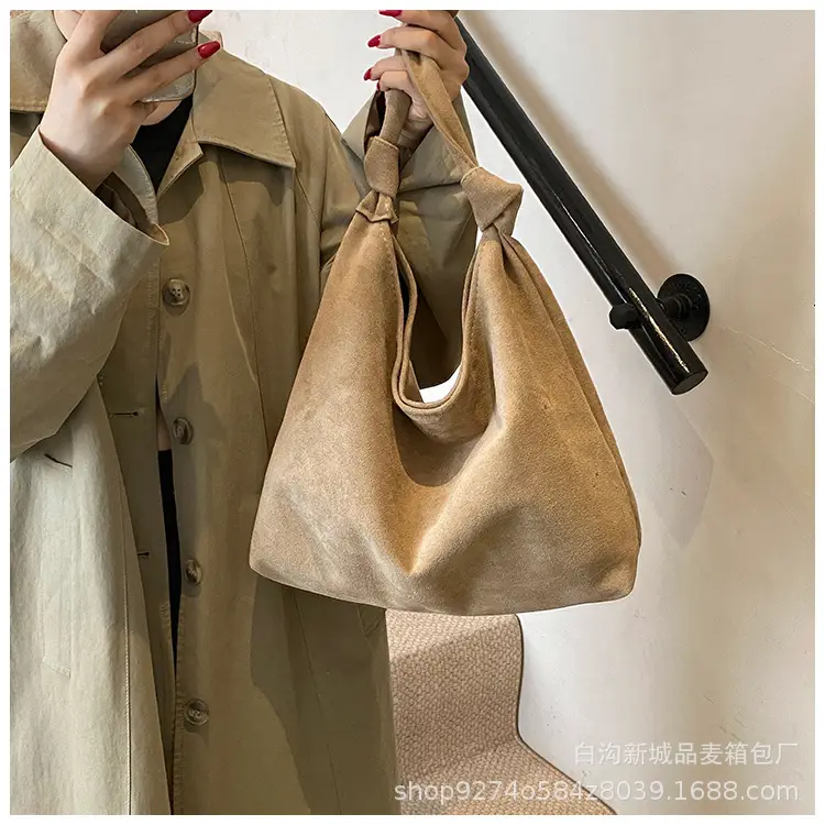 Women Suede Shoulder Bag Brown Large Capacity 2026 — feature 16