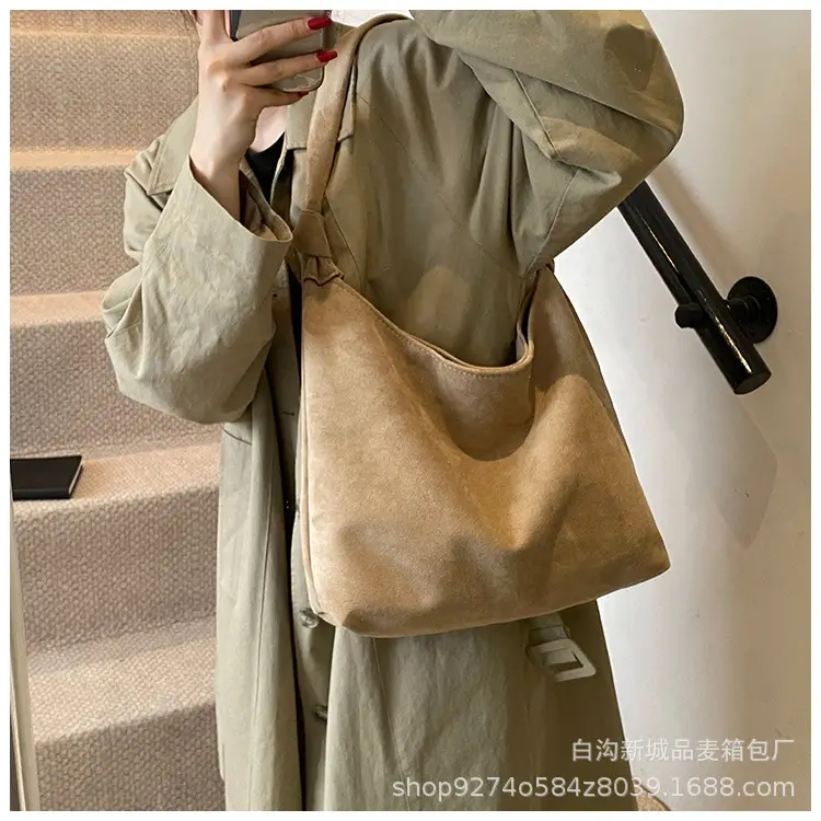 Women Suede Shoulder Bag Brown Large Capacity 2026 — feature 18