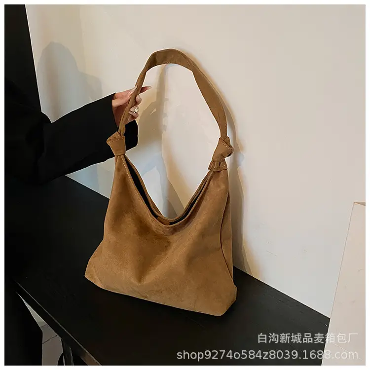 Women Suede Shoulder Bag Brown Large Capacity 2026 — feature 23
