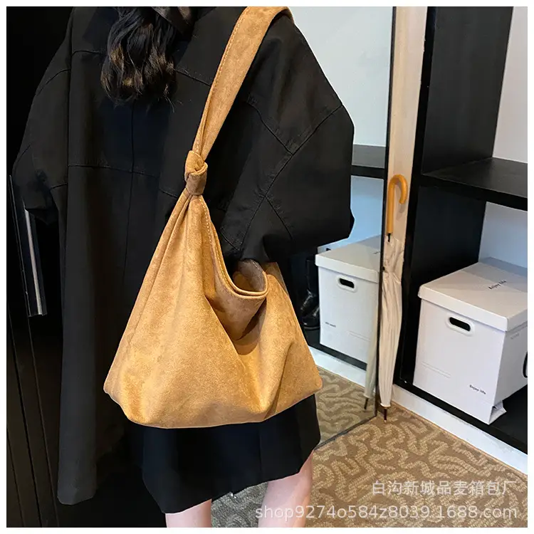 Women Suede Shoulder Bag Brown Large Capacity 2026 — feature 25