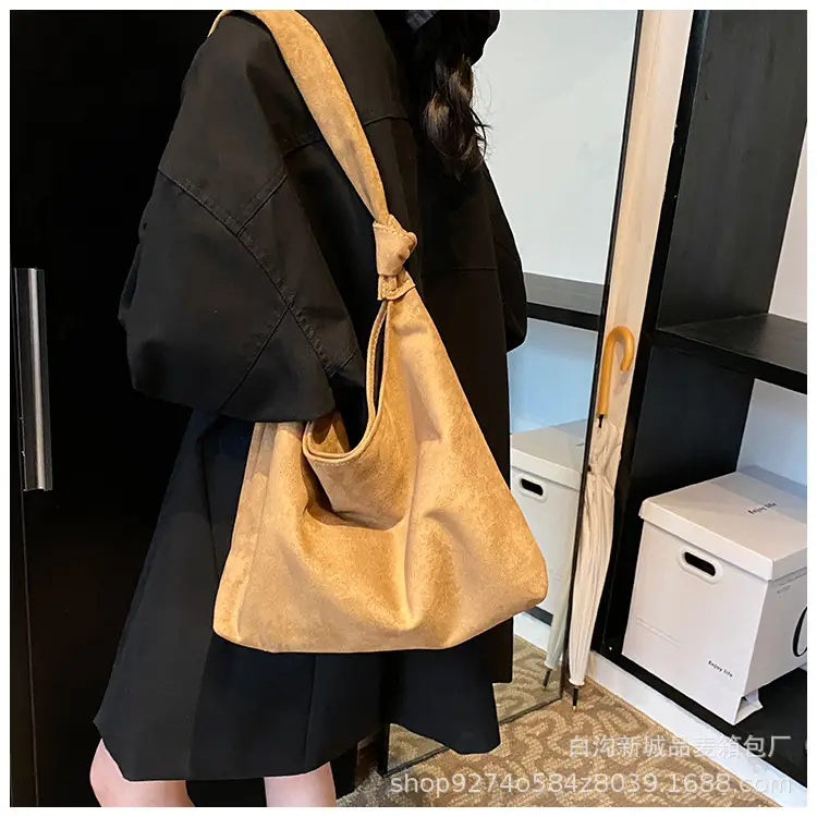 Women Suede Shoulder Bag Brown Large Capacity 2026 — feature 26