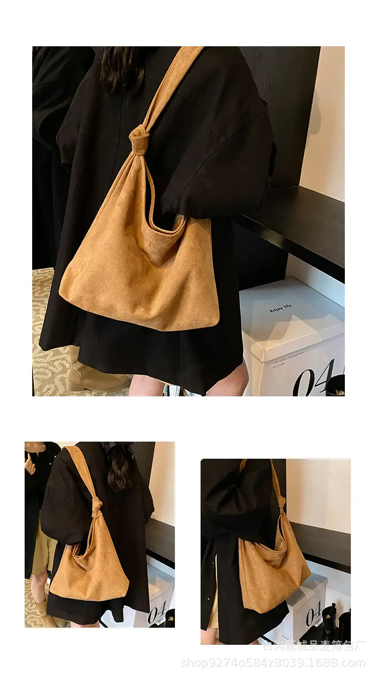 Women Suede Shoulder Bag Brown Large Capacity 2026 — feature 4