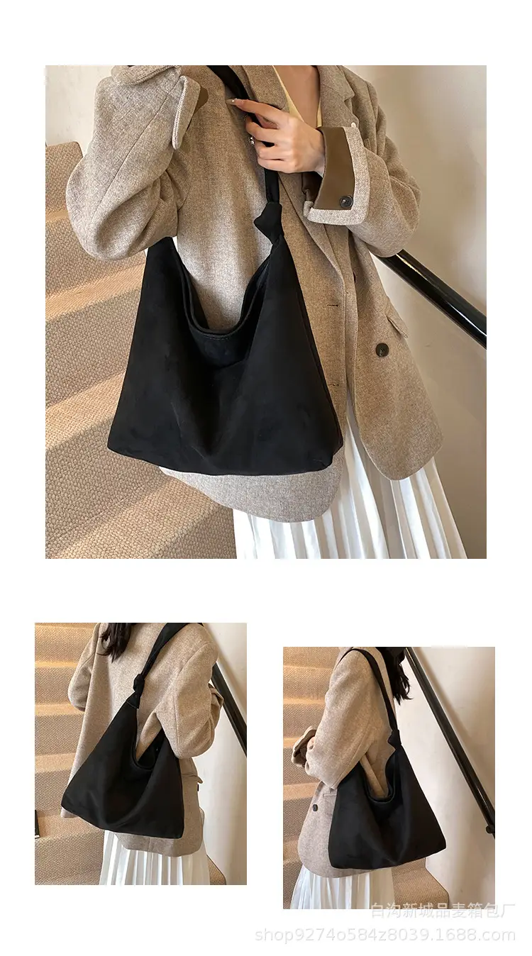 Women Suede Shoulder Bag Brown Large Capacity 2026 — feature 5