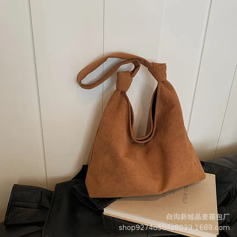 Women Suede Shoulder Bag Brown Large Capacity 2026 - Image 4