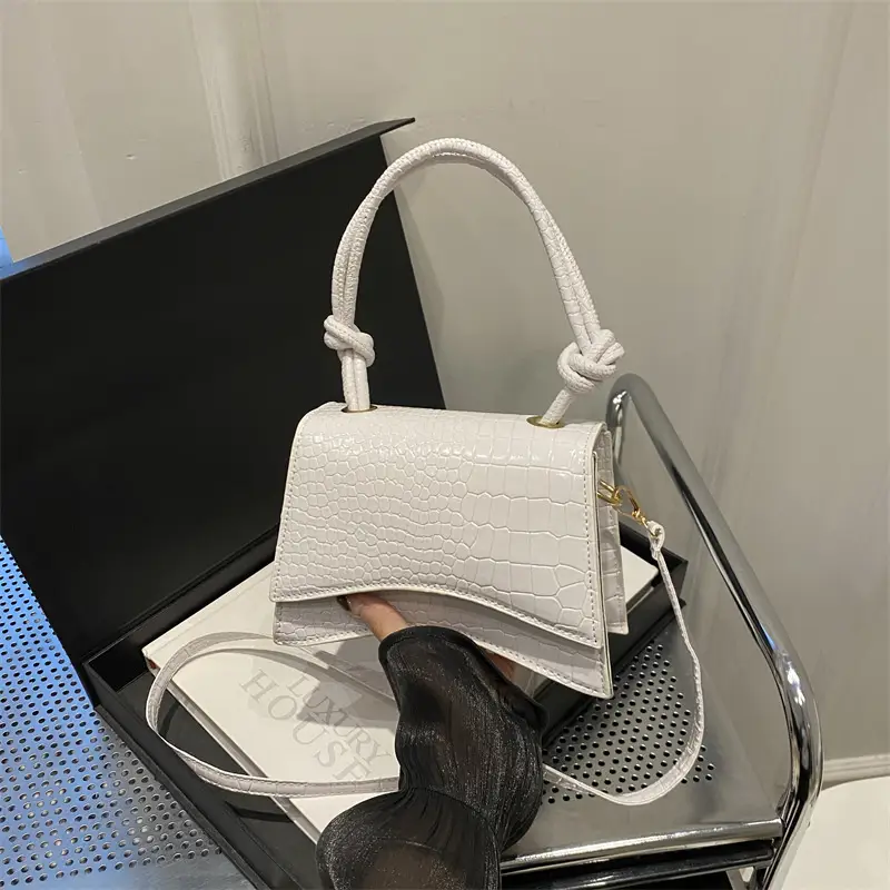 Gold Croc Textured Crossbody Bag for Women