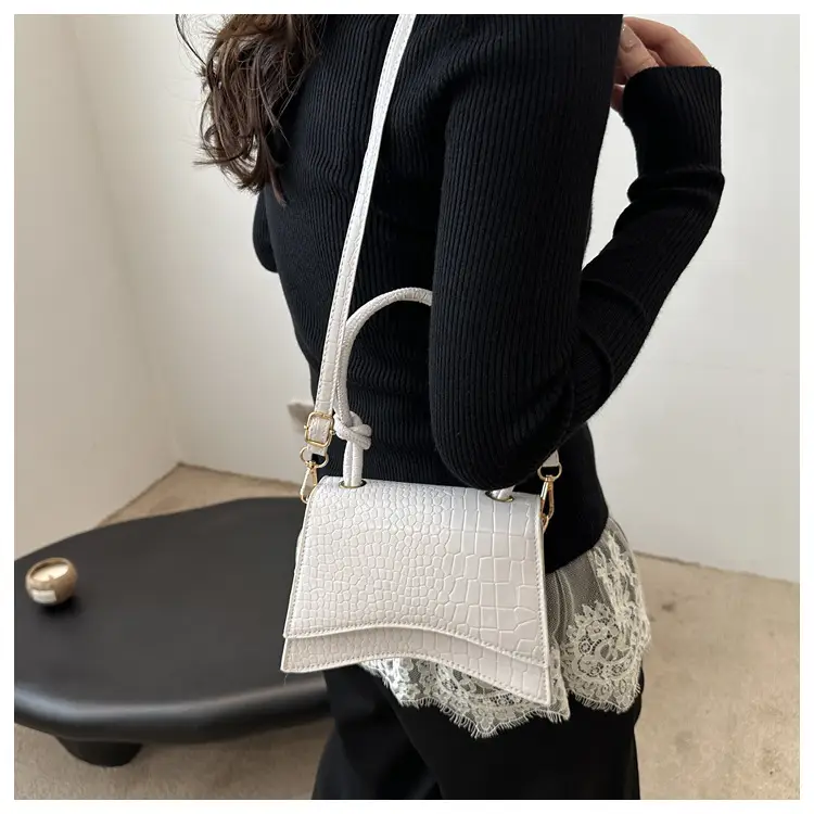 Gold Croc Textured Crossbody Bag for Women — feature 11