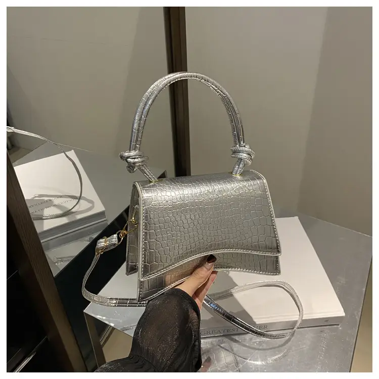 Gold Croc Textured Crossbody Bag for Women — feature 17