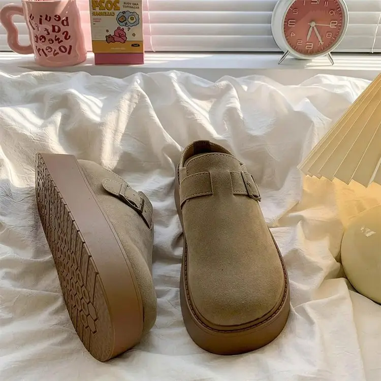 Vintage Buckle Slippers Women's 2024 Autumn