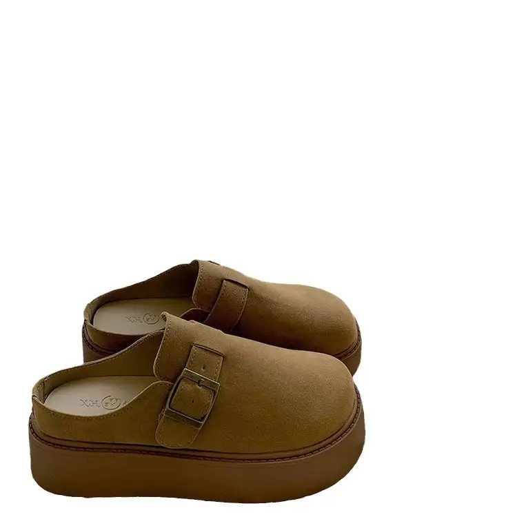 Vintage Buckle Slippers Women's 2024 Autumn