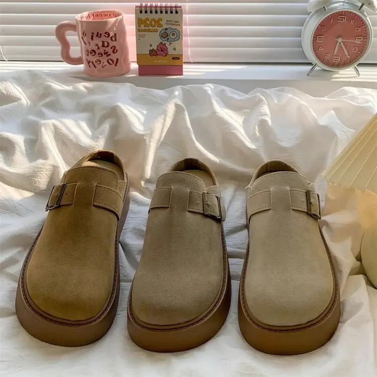 Vintage Buckle Slippers Women's 2024 Autumn — feature 9