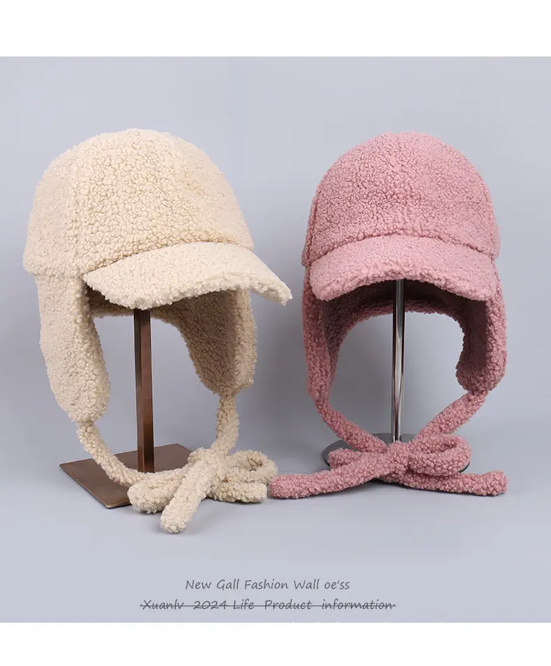 Japanese Lamb Velvet Baseball Cap for Women Winter Ski — feature 17