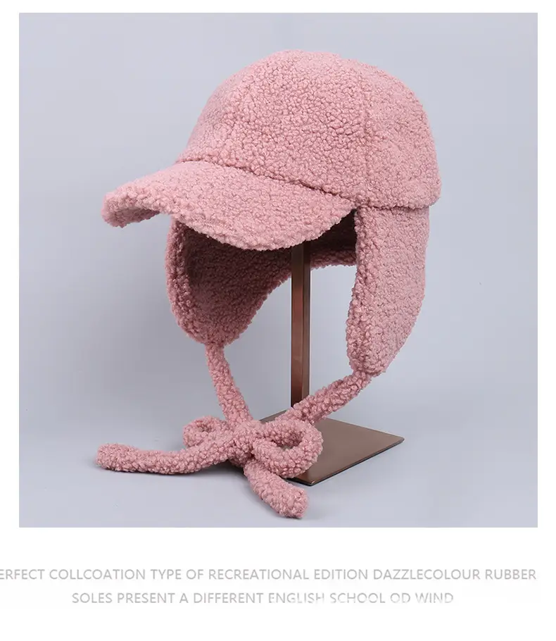 Japanese Lamb Velvet Baseball Cap for Women Winter Ski — feature 23