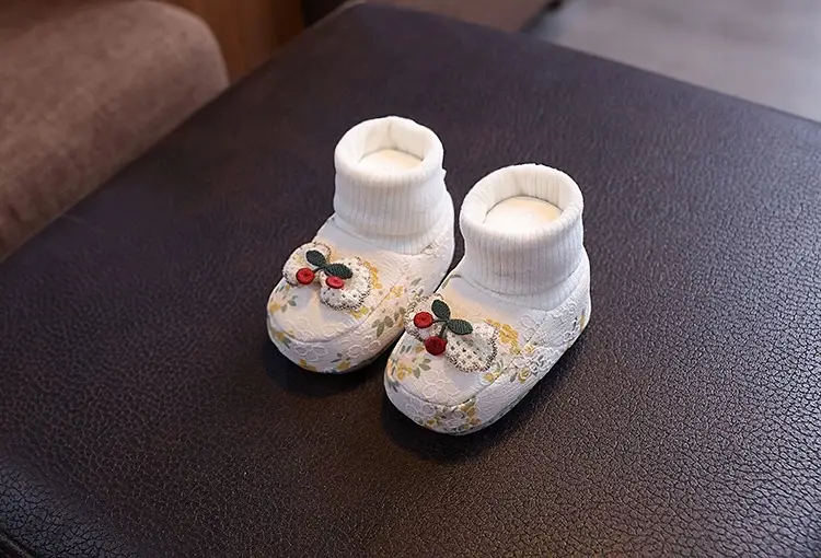 Newborn Floral Baby Shoes White 3-6Yr — feature 10