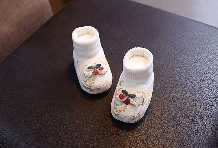 Newborn Floral Baby Shoes White 3-6Yr — feature 11