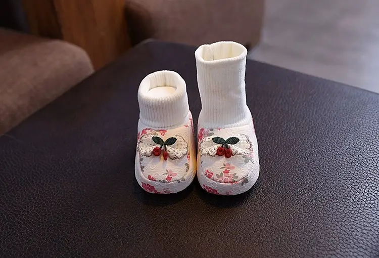 Newborn Floral Baby Shoes White 3-6Yr — feature 13
