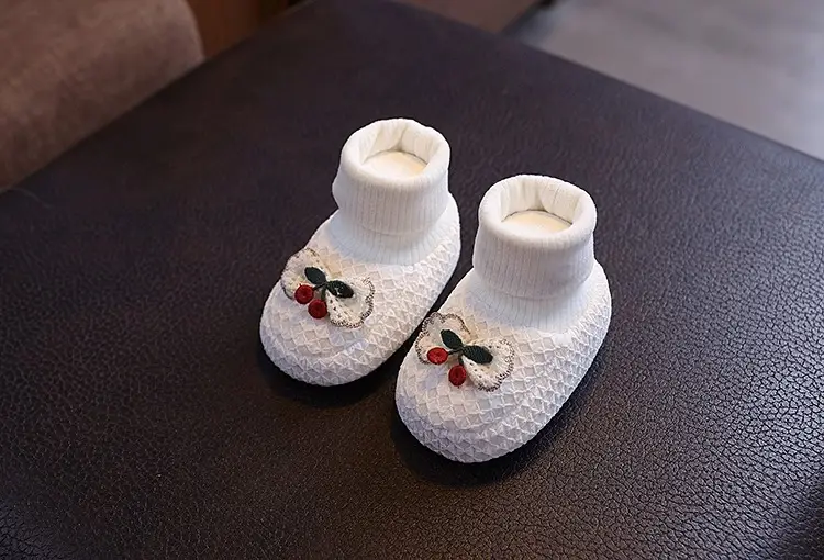 Newborn Floral Baby Shoes White 3-6Yr — feature 6