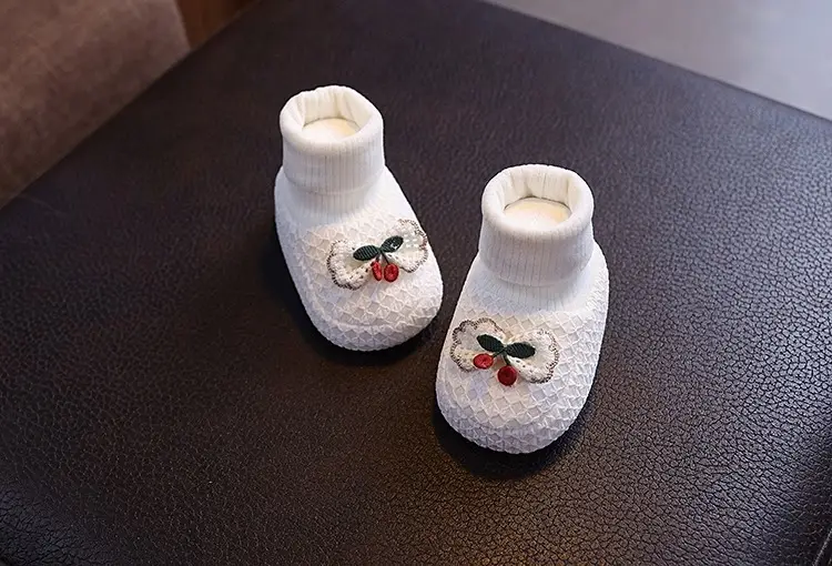 Newborn Floral Baby Shoes White 3-6Yr — feature 7