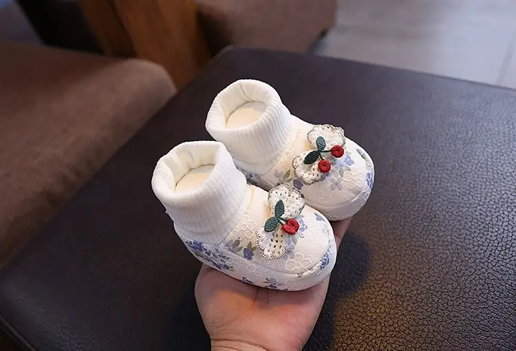 Newborn Floral Baby Shoes White 3-6Yr — feature 8