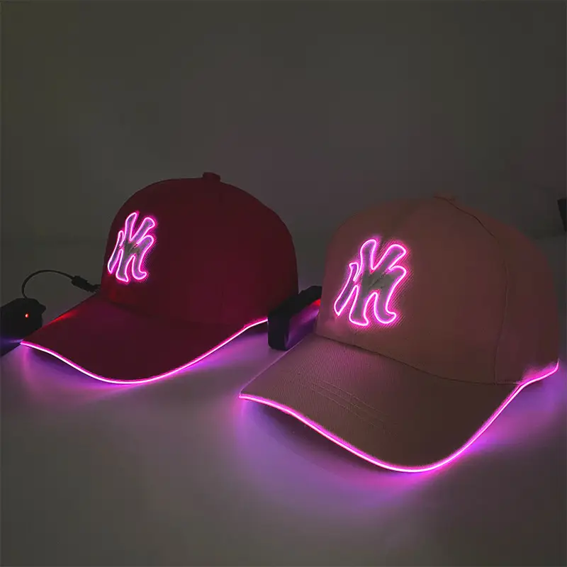 Pink My Letter Cap with LED Light for Men Women Night Running Outdoor — feature 3