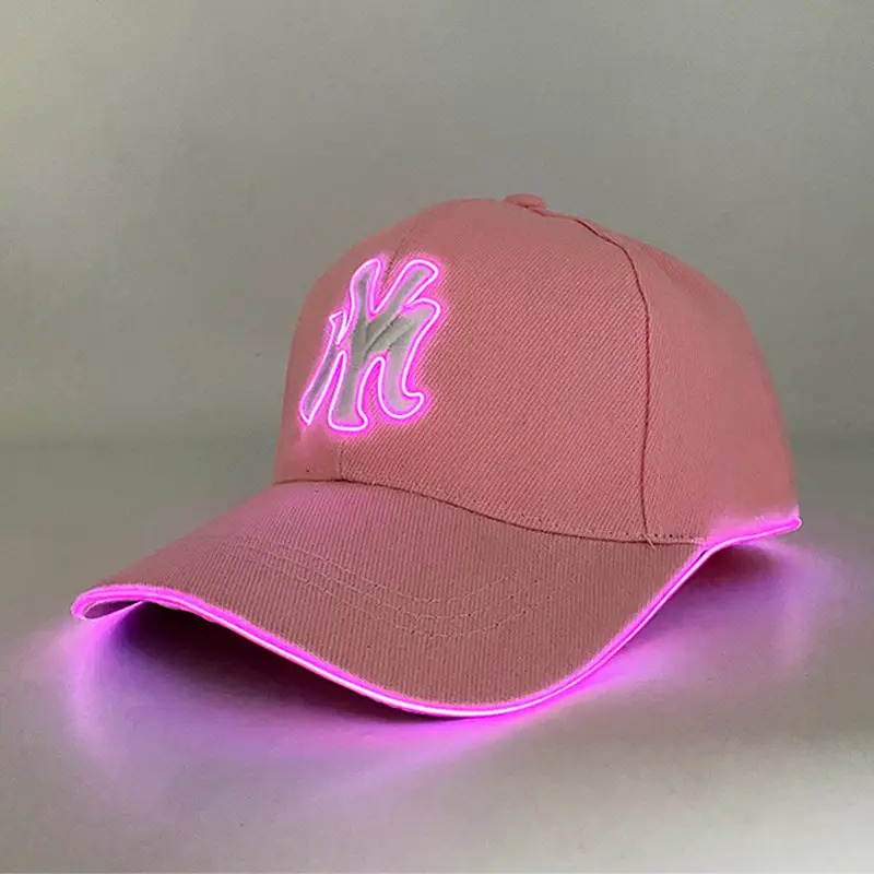 Pink My Letter Cap with LED Light for Men Women Night Running Outdoor — feature 5