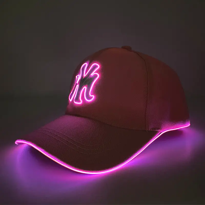 Pink My Letter Cap with LED Light for Men Women Night Running Outdoor — feature 7