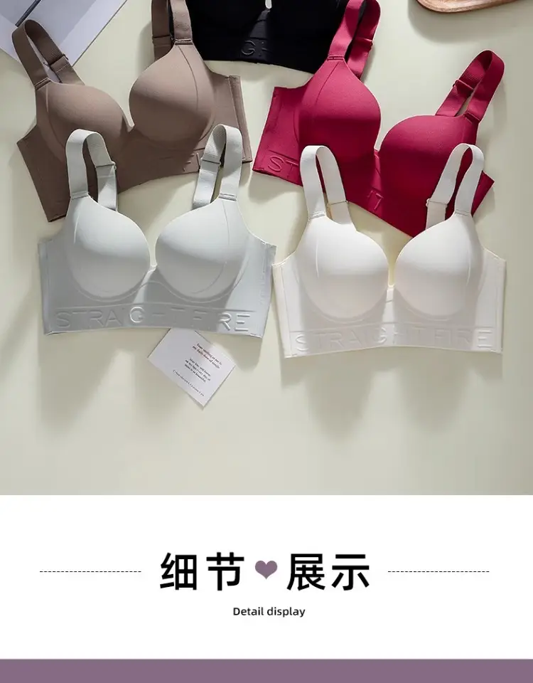Underwear Underwear for Women's Large Chest and Small Gathered Anti-sagging plus size Adjustable Straightening Bra — feature 16