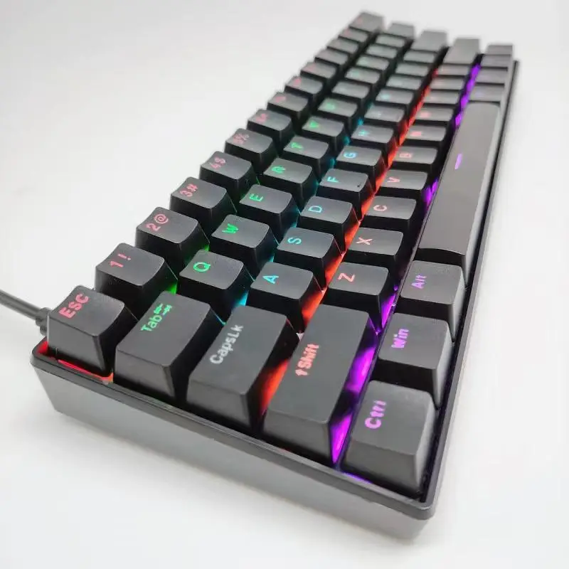 61-Key Mechanical Keyboard with Detachable Keycaps, Plug-In Feel, Computer Desktop Office Universal Green Axis Feel — feature 16