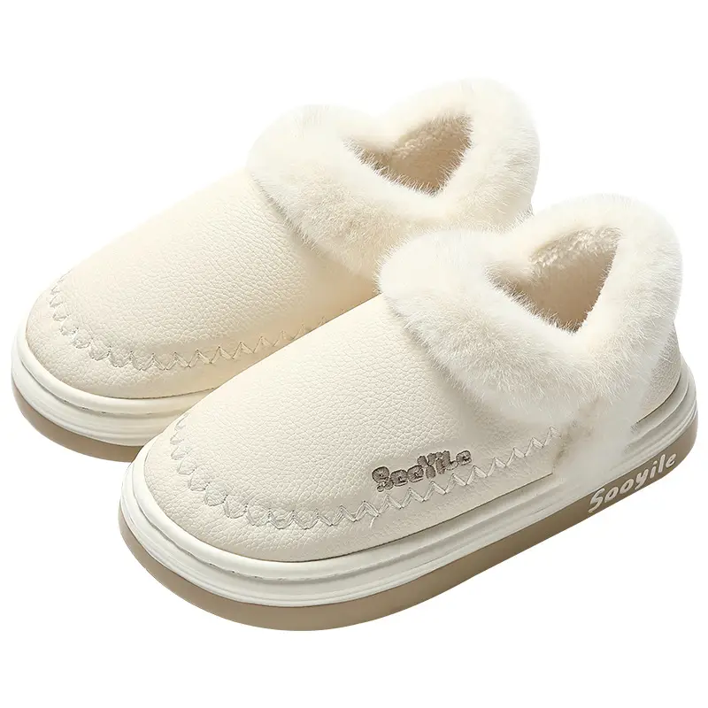 2024 new cotton slippers women's autumn and winter warm indoor home non-slip household slippers men's wholesale